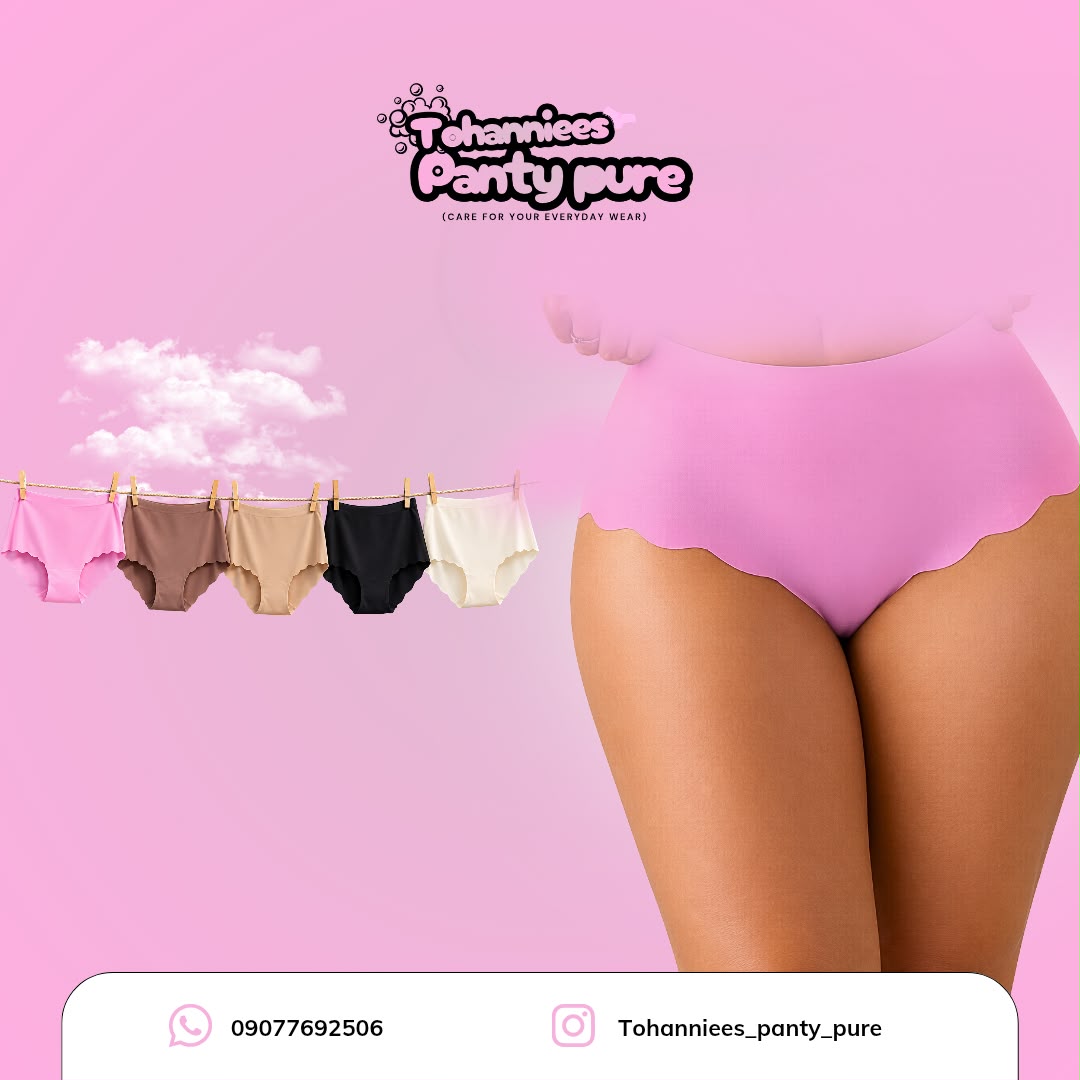 Clean underwear drying on a line